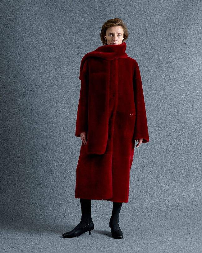 Дубленка Лина (LINA) красная — каталог женской одежды | Магазин Luda Nikishina