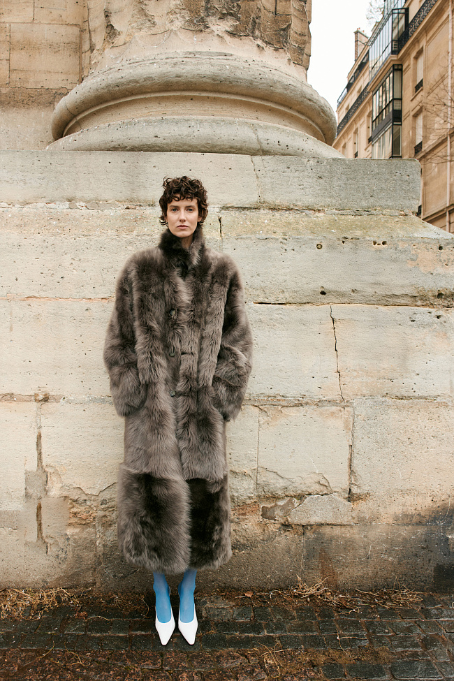 Дубленка Джиа (GIA) серо-зелёная — каталог женской одежды | Магазин Luda Nikishina