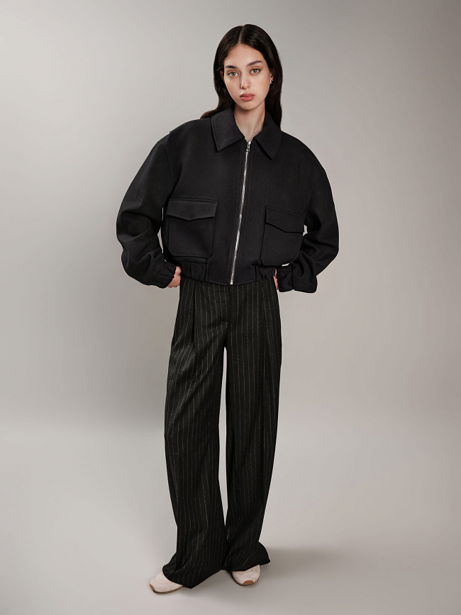 Бомбер Билли (BILLIE) черный — каталог женской одежды | Магазин Luda Nikishina