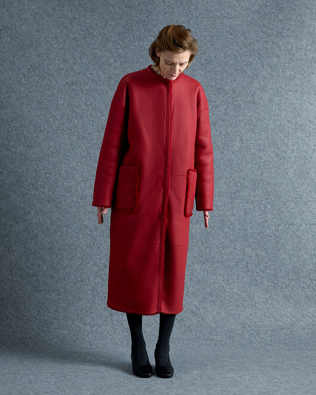 Дубленка Лина (LINA) красная — каталог женской одежды | Магазин Luda Nikishina