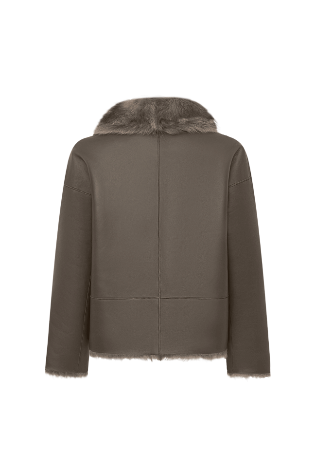 Дубленка Рене (RENE) оливковая — каталог женской одежды | Магазин Luda Nikishina