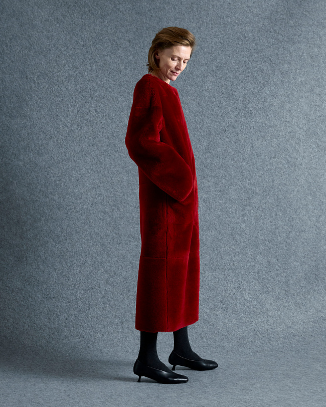Дубленка Лина (LINA) красная — каталог женской одежды | Магазин Luda Nikishina