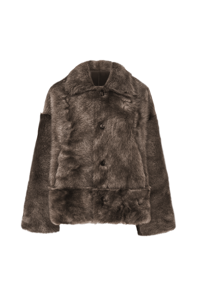 Дубленка Рене (RENE) оливковая — каталог женской одежды | Магазин Luda Nikishina